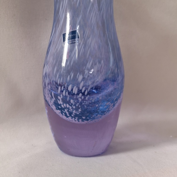 Gorgeous Small Glass Art Vase by Caithness Scotland, Purple Blue Mottled Pattern - Picture 2 of 5